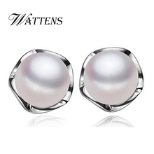 WATTENS Nueva joyería de perlas de moda 100% pendiente de perlas naturales, regalo de cumpleaños joyería para las mujeres accesorios pendientes, caja de regalo 2024 - compra barato