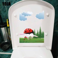 YOJA 17.7X23.2CM Modern Cartoon Small Flowers Of Seven Star Ladybug Trees Bedroom Home Decor Toilet Decal Wall Sticker T5-1096 2024 - buy cheap