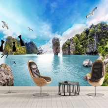 Фотообои 3D Приморский Пейзаж настенная гостиная спальня домашний Декор Фон настенная живопись 3D обои 2024 - купить недорого