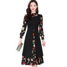 Ioqrcjv vestido floral de chiffon, novo vestido boêmio de primavera 2019, vestido longo elegante, casual, vintage, tamanho grande l270 2024 - compre barato