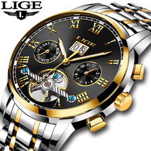 2018 Men's Fashion Business Watch LIGE Top Brand Luxury Men's Automatic Mechanical Waterproof Wristwatch Relogio Masculino+Box 2024 - buy cheap