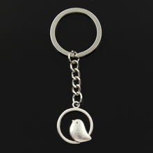 New Fashion Keychain 24x20mm Circle Little Bird Pendants DIY Men Jewelry Car Key Chain Ring Holder Souvenir For Gift 2024 - buy cheap