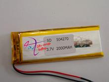 Melhor marca Frete grátis 3.7 V bateria de polímero de lítio bateria 2000 mah interfone 504270 GPS veículo viajar gravador de dados 2024 - compre barato
