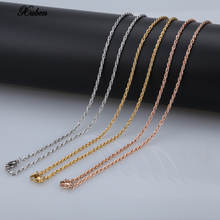 Cadena de acero inoxidable de 2,0mm para mujer, collar femenino de oro rosa, 80cm de largo 2024 - compra barato