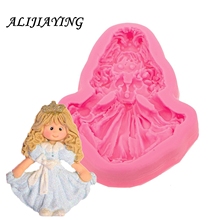 Moldes de silicone para bolo de princesa d0563, utensílios para decoração de bolo, para festa de bebê, doces, chocolate, pasta de goma, 1 peça 2024 - compre barato