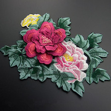 3D peony flower embroidery cloth patch decals ethnic clothes clothing embroidery decorative accessories 2024 - buy cheap