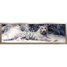 5D DIY Алмазная вышивка белый тигр полная квадратная Алмазная вышивка крестиком на рисунке, декоративная мозаика из стразов на подарок 2024 - купить недорого