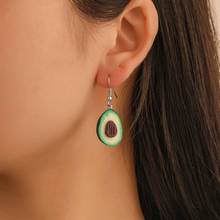 Korean Statement Asymmetry Fruit Hanging Earrings Long Heart Geometric Resin Drop Dangle Earrings Jewelry For Women Girl Gifts 2024 - buy cheap