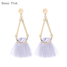 Bohemia Tassel Pendant Studs Earrings For Women Ethnic Geo Resin Post Earrings Fashion Jewelry Pendientes Chunky long Earrings 2024 - buy cheap