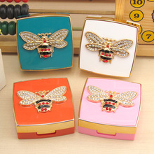 5pcs Cute portable Delicate beautiful animal little bee plastic contact lens case Fashion High quality Rhinestone Nursing box 2024 - buy cheap