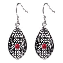 black and dark red zircon Top quality free shipping silver plated Earrings for women fashion jewelry /RBIHUZQC JMHTDBTJ 2024 - buy cheap