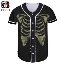 OGKB-Camiseta de béisbol con estampado 3D de camuflaje para mujer, camisa de béisbol negra e informal, de talla grande, creativa e interesante, nueva 2024 - compra barato