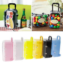 Plastic Mini Travel Luggage Suitcase Shape Candy Box Wedding Engagement Decoration Gift Candy Storage Case Container 2024 - buy cheap