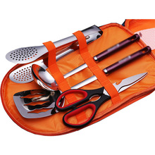 Portable Kitchen Cooking Utensils Outdoor Camping Cookware Tool Set Stainless Steel Kitchen Turner Spoon Sets With Storage Bag 2024 - buy cheap