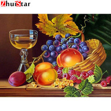 Diamante bordado quadrado cheio de diamantes de frutas pintura imagem de strass diamante mosaico uva vinho artesanal xy1 2024 - compre barato