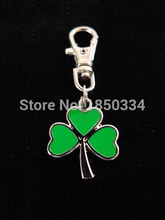 HOT  50pcs Fashion Vintage Alloy Enamel Alloy Green Clover Charm Keychain Gifts Fit Key Chains Accessories Jewelry 27 2024 - buy cheap