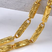 Collar geométrico de oro amarillo para hombre, cadena de moda 2024 - compra barato
