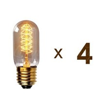 4 Упак. Лампа Эдисона винтажная ретро DIY Стеклянная спиральная лампа накаливания 40 Вт E27 110 В/220 В T45 изогнутая линия подвесной светильник освещение 2024 - купить недорого