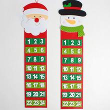 Christmas Countdown Calendar New Year Home Wall Hanging Ornament Santa Claus Snowman Advent Calendar Christmas Pendant 1PC J2 2024 - buy cheap