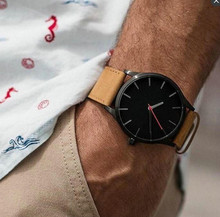 2020 Reloj Fashion Large Dial Military Quartz Men Watch Leather Sport watches High Quality Clock Wristwatch Relogio Masculino 2024 - buy cheap