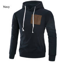 Men's Brand New Fashion Long Sleeve Casual Hooded New Men's Pullover Solid Color Paneled Hooded Sweatshirt 2024 - buy cheap