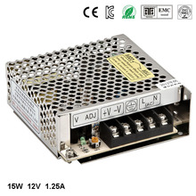 Mejor calidad 12V 1.25A 15W controlador del interruptor de la fuente de alimentación para la tira de LED AC 100-240V entrada a DC 12V envío gratis 2024 - compra barato