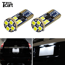 Tcart 2 pçs t10 luzes da placa de licença auto lâmpadas led 3030 12smd para toyota prado 150 2014 2015 2016 2017 acessórios do carro 2024 - compre barato