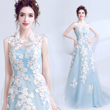 Vestido de fiesta azul cielo dulce largo, para dama de honor, Princesa, para banquete 2024 - compra barato