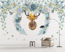 Beibehand-papel de parede 3d com foto personalizada, moderna, pintada à mão, flores, tapetes, decoração da casa, papel de parede 3d 2024 - compre barato