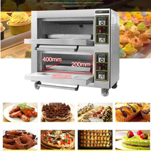 220В электрическая печь, коммерческая печь для выпечки, печь для выпечки, двухслойная двойная тарелка для выпечки хлеба, торта, хлеба, пиццы, машина 6800 Вт 2024 - купить недорого