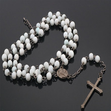 Gun black chain cross pendant necklace long chain Madonna coin necklace pendant religious jewelry 48 pieces wholesale 2024 - buy cheap