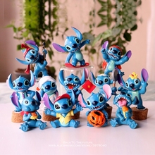 Disney Lilo & Stitch 6 шт./компл., 5,5-7,5 см, фигурка, осанка, коллекция украшений аниме, фигурка, игрушка, модель для детей, подарок 2024 - купить недорого