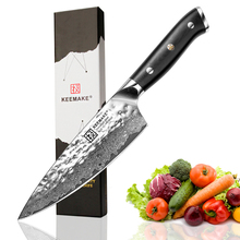 2018 new KEEMAKE Premium 6.5 inch Chef Knife Damascus Steel Kitchen Knives AUS-10 Steel Blade G10 Handle Meat Cutter Chef Knives 2024 - buy cheap