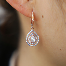 Tear drop waterdrop dangle charm earring bridal wedding engagement gift sparking cz earrings 2024 - buy cheap