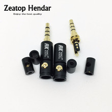 10 peças alta qualidade 3.5mm macho 4 pólo tomada de fone de ouvido plugue de áudio estéreo conector de jack para adaptador de cabo 4mm 2024 - compre barato