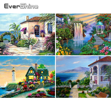 Evershine Diamond Painting Lodge Diamond Mosaic Landscape Cross Stitch Kit Full Set Diamond Embroidery Square Drill Art Gift 2024 - buy cheap