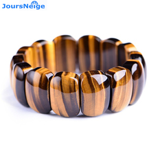 Bracelete masculino com pedra de olho de tigre, pulseira dura amarela natural de pedra energética para homens 2024 - compre barato