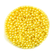 Cuentas redondas de perlas de imitación amarillas, de plástico, 2000 unidades por lote, 4mm de diámetro, venta al por mayor para pulseras y collares DIY CN-BSG01-01YL 2024 - compra barato