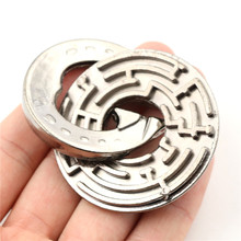 1PCS Metal Unlocked Maze Puzzle Labyrinth IQ Mind Brain Teaser Educational Toy Game Gift For Children Kids 52x6mm 2024 - buy cheap