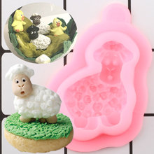 Molde de silicona de oveja 3D para decoración de pasteles, moldes de Fondant de animales para cupcakes, decoración para pasteles de cumpleaños, dulces para pasta de goma y Chocolate 2024 - compra barato