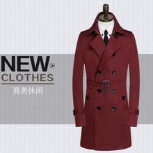 Business 219 autumn new designer slim sexy trench coat men overcoat long sleeve mens clothing Free shipping spring outerwear 2024 - buy cheap