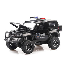 Cool 1:32 bj40 modelo de aleación todo terreno, modelo de coche de juguete de policía especial de 5 puertas abiertas con luz y sonido para niños, envío gratis 2024 - compra barato