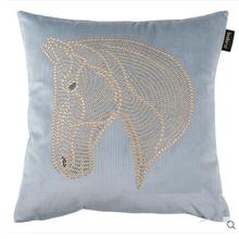 Model House Nordic American Modern Rhinestone Horse Head Pillow Case Living room sofa cushion cover 2024 - buy cheap