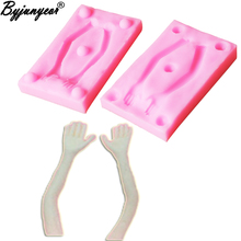 M2070 3D Hands UV Resin Silicone Mold Fondant Chocolate Candy Lollipop Crystal Epoxy Soft Clay Bake Tools 2024 - buy cheap