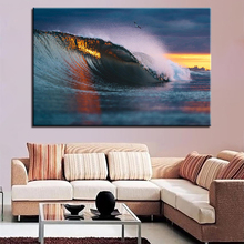 Cuadro en lienzo decorativo para el hogar, 1 pieza, impresiones de alta definición de olas de mar, arte de pared, cuadros modulares de paisaje, cuadro de paisaje, cartel de ilustraciones 2024 - compra barato