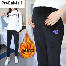 Velvet Maternity Leggings Pants For Pregnant Women Keep Warm Maternity Clothes Thickening Pregnancy Trousers Clothing B0525 2024 - buy cheap