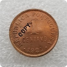 1921,1922 PORTUGAL 1 CENTAVO CÓPIA MOEDA moedas comemorativas-moedas réplica medalha moedas colecionáveis 2024 - compre barato