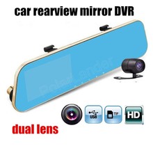 Original Car DVR Blue Review Mirror Digital Video Recorder Auto Registrator Camcorder Full HD 1080P with rear camera dual lens 2024 - buy cheap