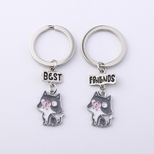 Flyingforest chaveiro de metal com desenho de animal, chaveiro fashion com desenhos de animais, chaveiro adorável de gato, presente para homens e mulheres 2024 - compre barato