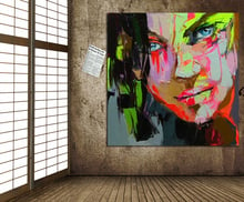 large canvas Handpainted Beauty Art Modern  Oil painting Charming Lady face Pictures On Canvas Wall Art  Portraits Pictures 2024 - buy cheap